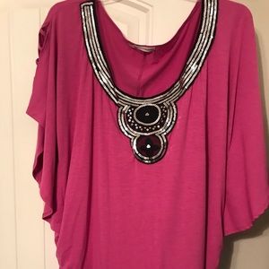 Pink open slit sleeves